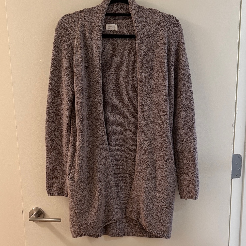 Cozy Gray Open-Front Sweater